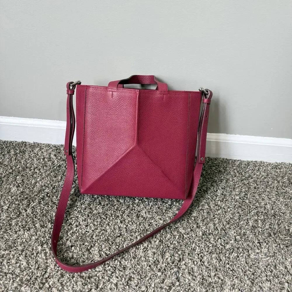 The Common Knowledge Bone Bag Shoulder Crossbody Strap Structured Plum Leather
